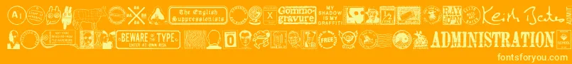 Fonte MaGraphics – fontes amarelas em um fundo laranja