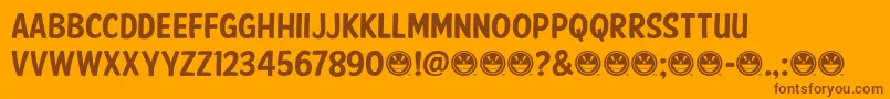 AmericanPurposeCasual01-Schriftart – Braune Schriften auf orangefarbenem Hintergrund