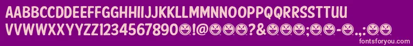 AmericanPurposeCasual01 Font – Pink Fonts on Purple Background