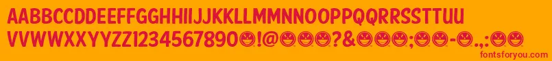 AmericanPurposeCasual01 Font – Red Fonts on Orange Background