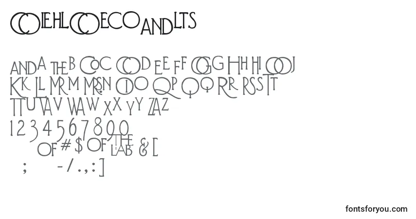 A fonte DiehlDecoAlts – alfabeto, números, caracteres especiais