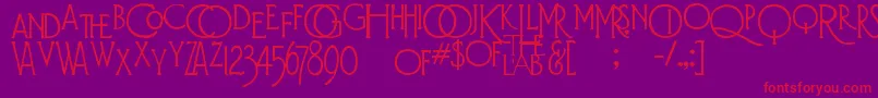 フォントDiehlDecoAlts – 紫の背景に赤い文字