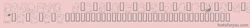 Kr Nickys Dinos-Schriftart – Graue Schriften auf rosa Hintergrund