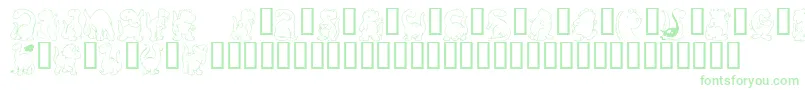 Kr Nickys Dinos Font – Green Fonts on White Background