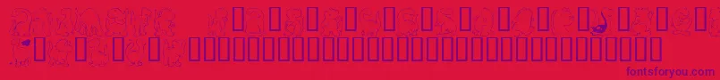 Kr Nickys Dinos Font – Purple Fonts on Red Background
