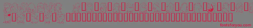Kr Nickys Dinos Font – Red Fonts on Gray Background