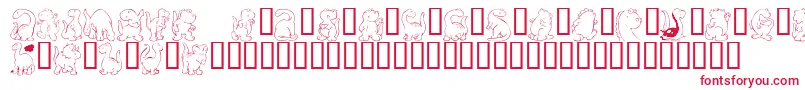 Kr Nickys Dinos Font – Red Fonts on White Background