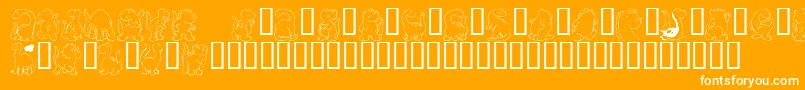 Kr Nickys Dinos Font – White Fonts on Orange Background