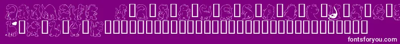 Kr Nickys Dinos Font – White Fonts on Purple Background