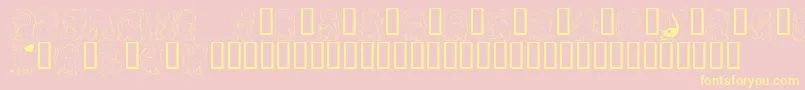 Kr Nickys Dinos Font – Yellow Fonts on Pink Background