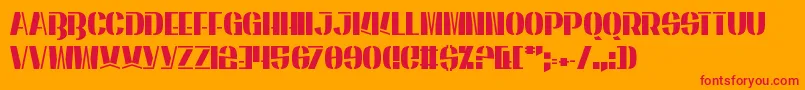 フォントEnergeticStar – オレンジの背景に赤い文字