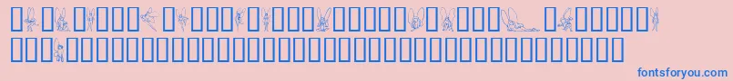 フォントSlWoodcutFaeries – ピンクの背景に青い文字