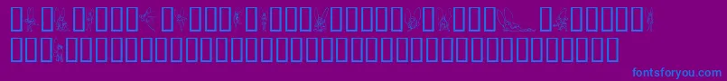 フォントSlWoodcutFaeries – 紫色の背景に青い文字