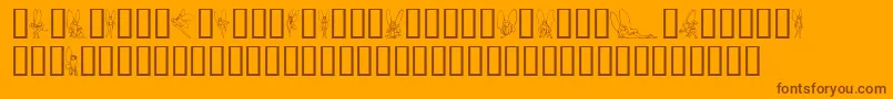 SlWoodcutFaeries Font – Brown Fonts on Orange Background
