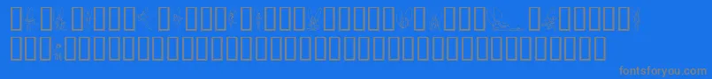 フォントSlWoodcutFaeries – 青い背景に灰色の文字