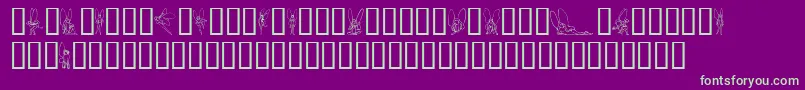 SlWoodcutFaeries-fontti – vihreät fontit violetilla taustalla