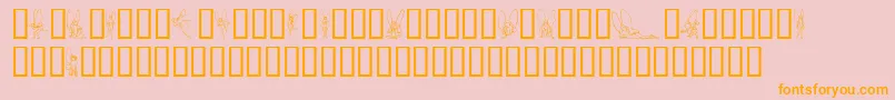 SlWoodcutFaeries Font – Orange Fonts on Pink Background