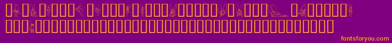 フォントSlWoodcutFaeries – 紫色の背景にオレンジのフォント