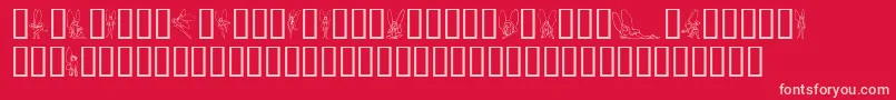 フォントSlWoodcutFaeries – 赤い背景にピンクのフォント