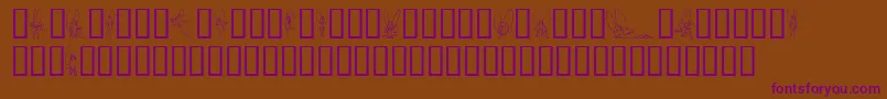 フォントSlWoodcutFaeries – 紫色のフォント、茶色の背景