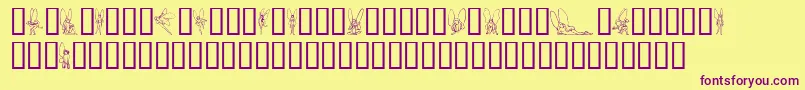 Czcionka SlWoodcutFaeries – fioletowe czcionki na żółtym tle
