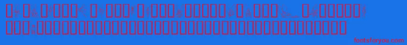 フォントSlWoodcutFaeries – 赤い文字の青い背景