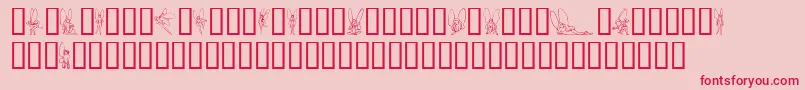 フォントSlWoodcutFaeries – ピンクの背景に赤い文字