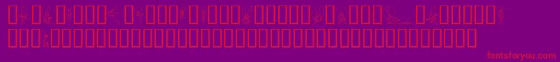 フォントSlWoodcutFaeries – 紫の背景に赤い文字