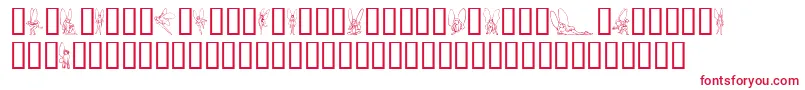 SlWoodcutFaeries-fontti – punaiset fontit valkoisella taustalla