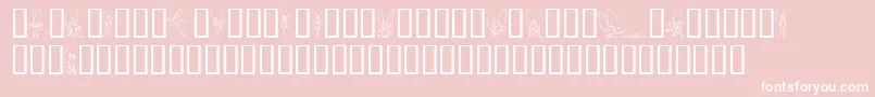 SlWoodcutFaeries-fontti – valkoiset fontit vaaleanpunaisella taustalla