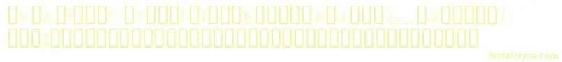 SlWoodcutFaeries-fontti – keltaiset fontit valkoisella taustalla