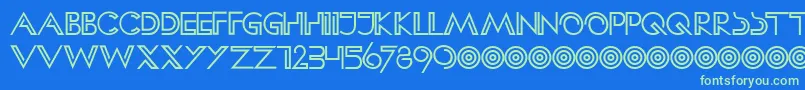 HffClipHanger Font – Green Fonts on Blue Background