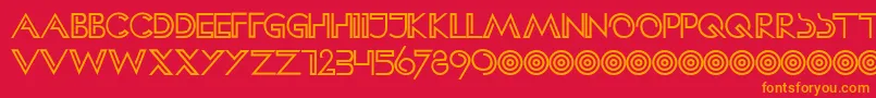 HffClipHanger Font – Orange Fonts on Red Background