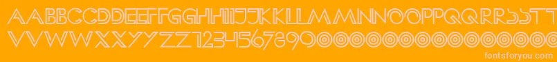 HffClipHanger-Schriftart – Rosa Schriften auf orangefarbenem Hintergrund