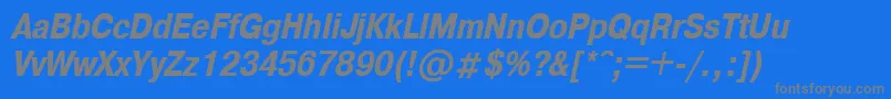 A1011helvetikaCondboldItalic Font – Gray Fonts on Blue Background