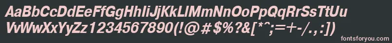 Lisätietoja A1011helvetikaCondboldItalic-fontista A1011helvetikaCondboldItalic-fontti – vaaleanpunaiset fontit mustalla taustalla