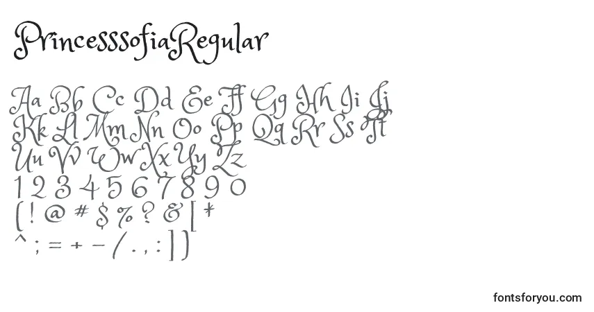 Schriftart PrincesssofiaRegular – Alphabet, Zahlen, spezielle Symbole