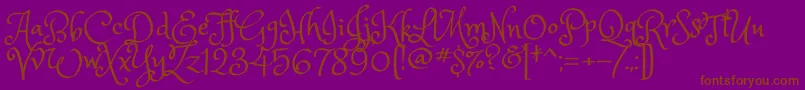 PrincesssofiaRegular-Schriftart – Braune Schriften auf violettem Hintergrund