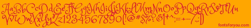 PrincesssofiaRegular-Schriftart – Rote Schriften auf orangefarbenem Hintergrund