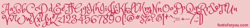 PrincesssofiaRegular-Schriftart – Rote Schriften auf rosa Hintergrund