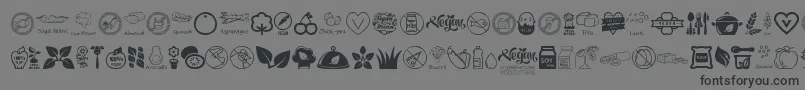 VeganIcons-Schriftart – Schwarze Schriften auf grauem Hintergrund