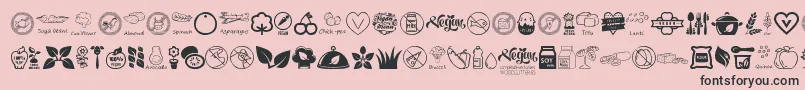 Fonte VeganIcons – fontes pretas em um fundo rosa