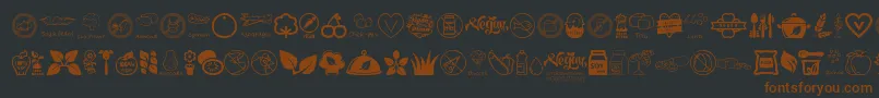 VeganIcons Font – Brown Fonts on Black Background