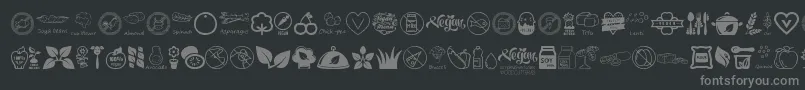 VeganIcons Font – Gray Fonts on Black Background