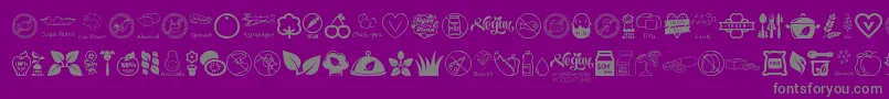 VeganIcons Font – Gray Fonts on Purple Background