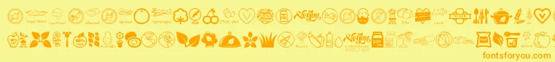 VeganIcons Font – Orange Fonts on Yellow Background