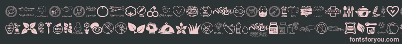 VeganIcons Font – Pink Fonts on Black Background