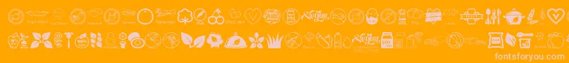 VeganIcons Font – Pink Fonts on Orange Background