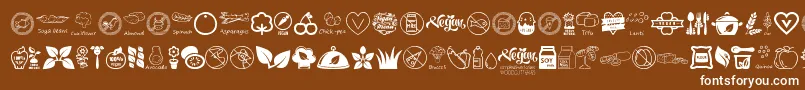 Шрифт VeganIcons – белые шрифты на коричневом фоне