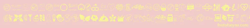 VeganIcons Font – Yellow Fonts on Pink Background